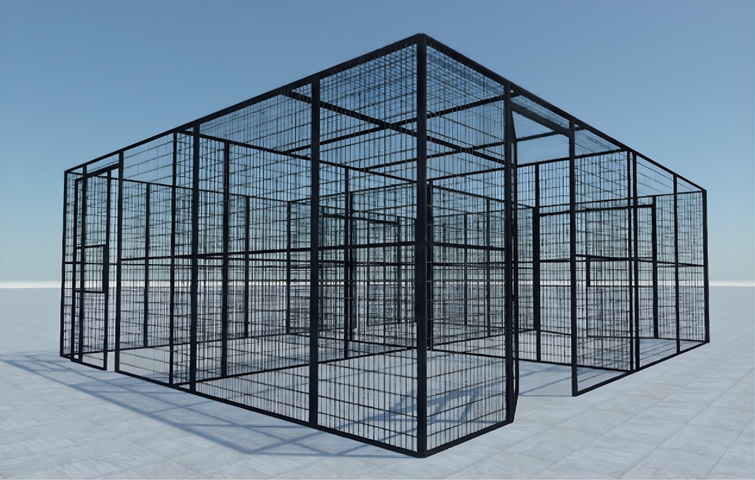 cloison grillagée industrielle